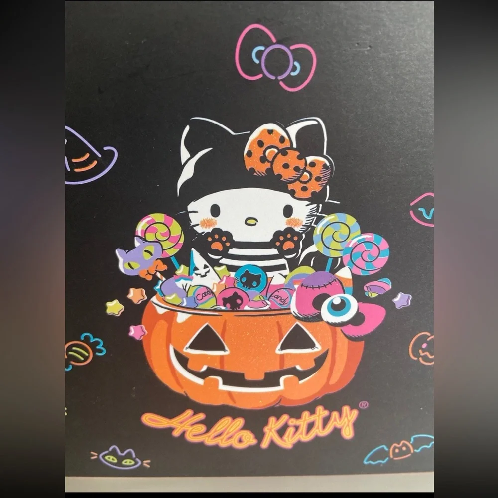 Sanrio Hello Kitty Halloween Glitter Wall Decor Plaque Sign 2023 Black